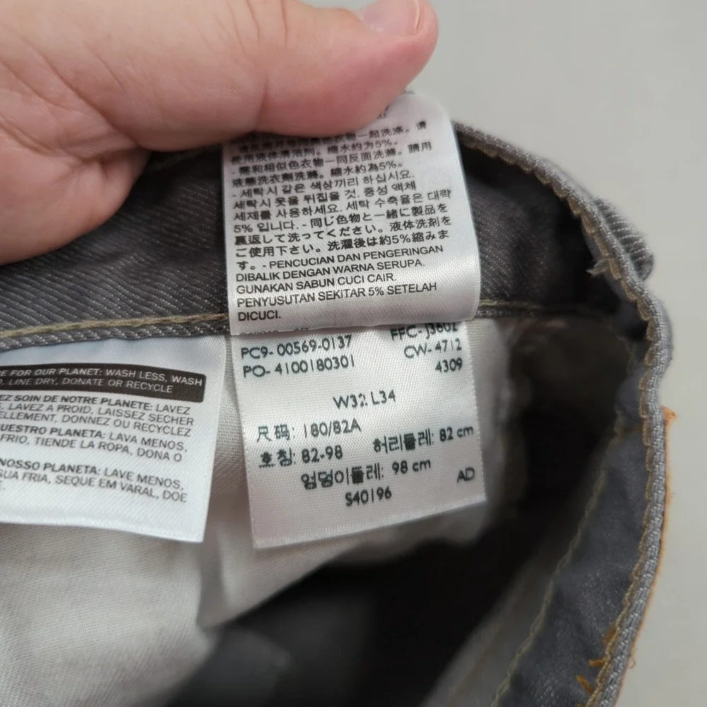 Levis Jeans Mens 32x34 Gray 569 Loose Relaxed Casual Classic Western Baggy